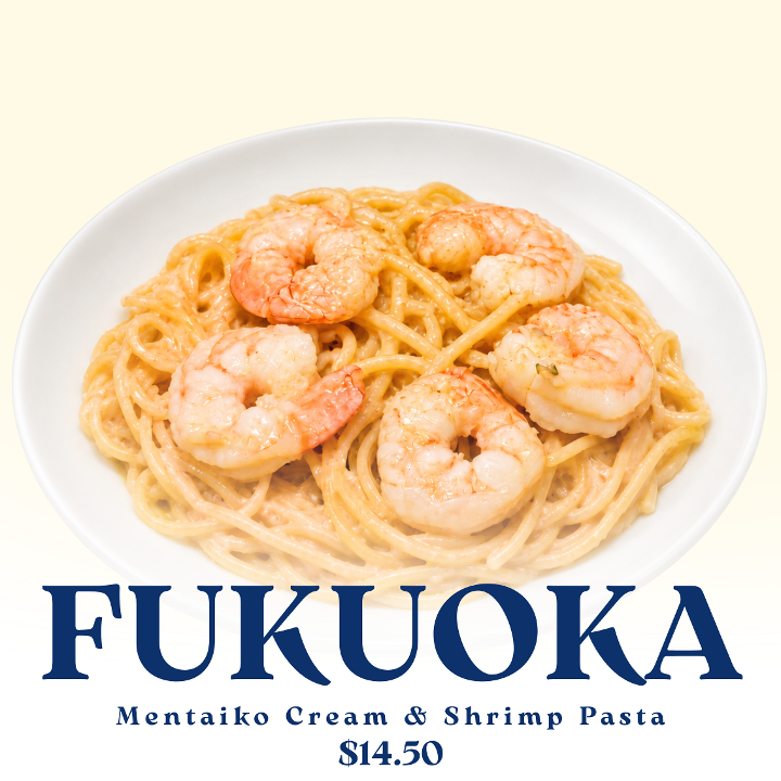 Fukuoka Mentaiko Cream & Shrimp Pasta